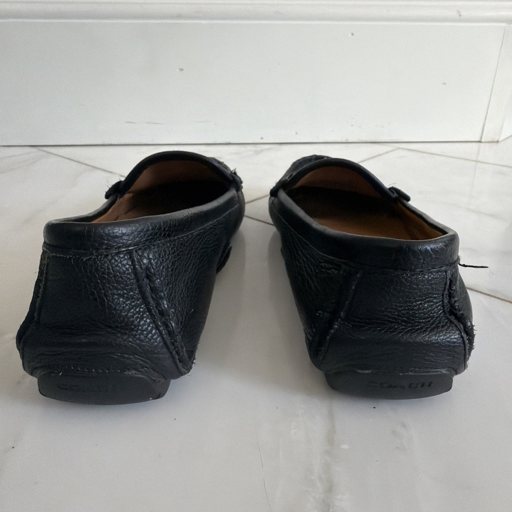 Coach Loafers Black Pebbled Leather Arlene Flat Driving Designer Shoes Women’s 8 - Picture 6 of 14
